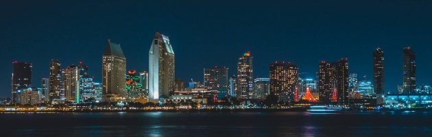 San Diego skyline night